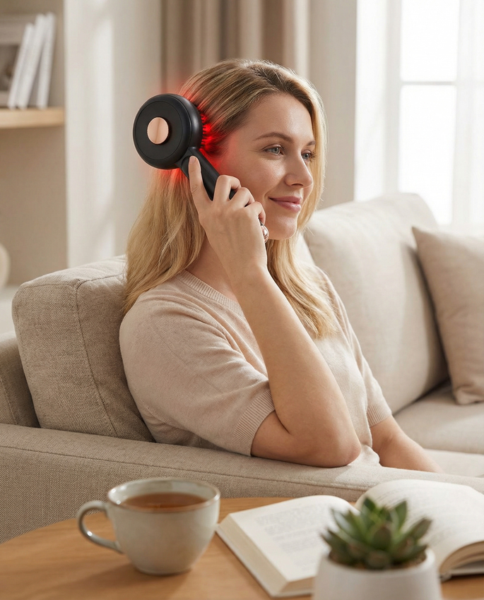 Regeneráló hajkefe LED terápiával