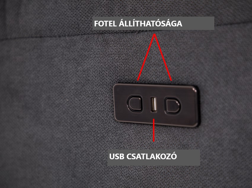 COMFORT relaxációs, dönthető fotel masszázs- és fűtésfunkcióval, antracit színű
