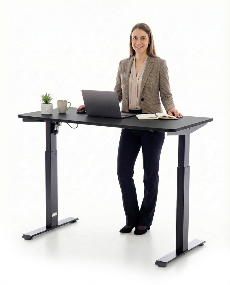 UNIZDRAV állítható magasságú íróasztal 120x60 cm, fekete