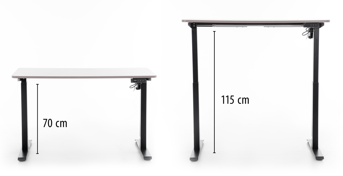 UNIZDRAV állítható magasságú íróasztal 120x60 cm, szürke