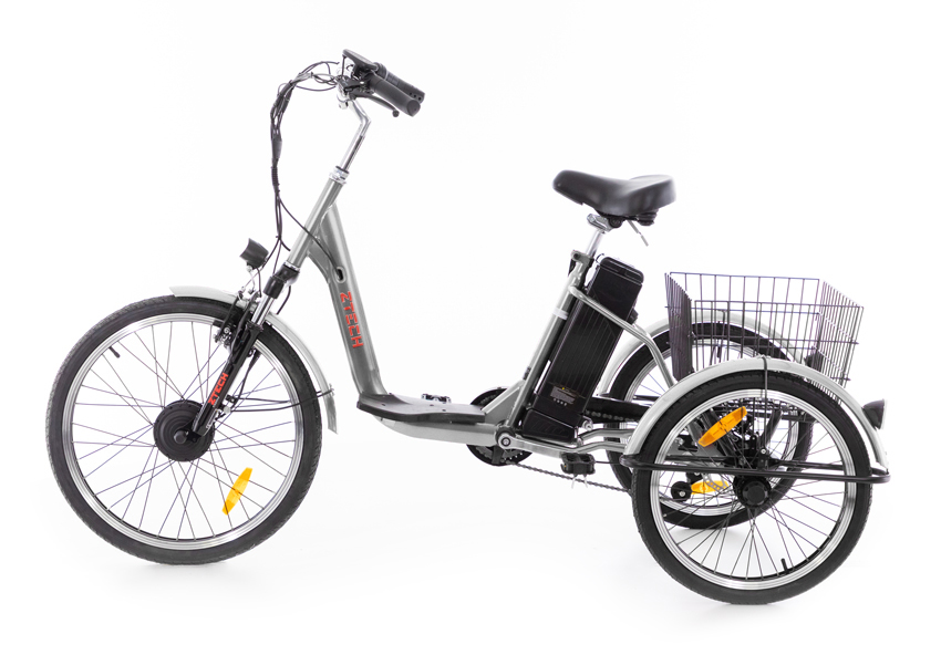 Háromkerekű elektromos kerékpár Tornado ZTECH, ezüst