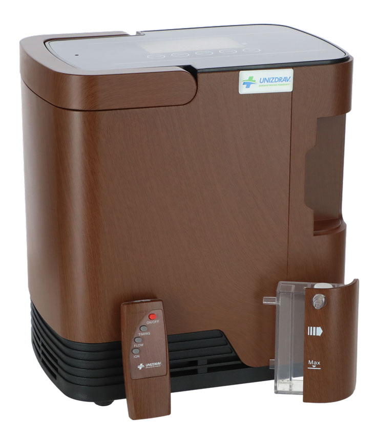 Oxigénkoncentrátor hangkimenettel UNIZDRAV, 7 l/perc, fautánzat