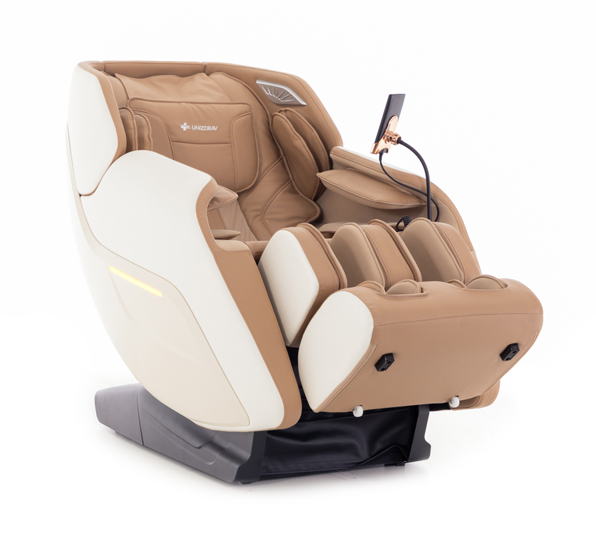 RelaxPro 3D MASSAGER elektromos masszázsfotel, fehér-barna
