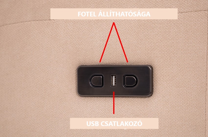 COMFORT relaxációs, dönthető füles fotel masszázs- és fűtésfunkcióval, bézs színű