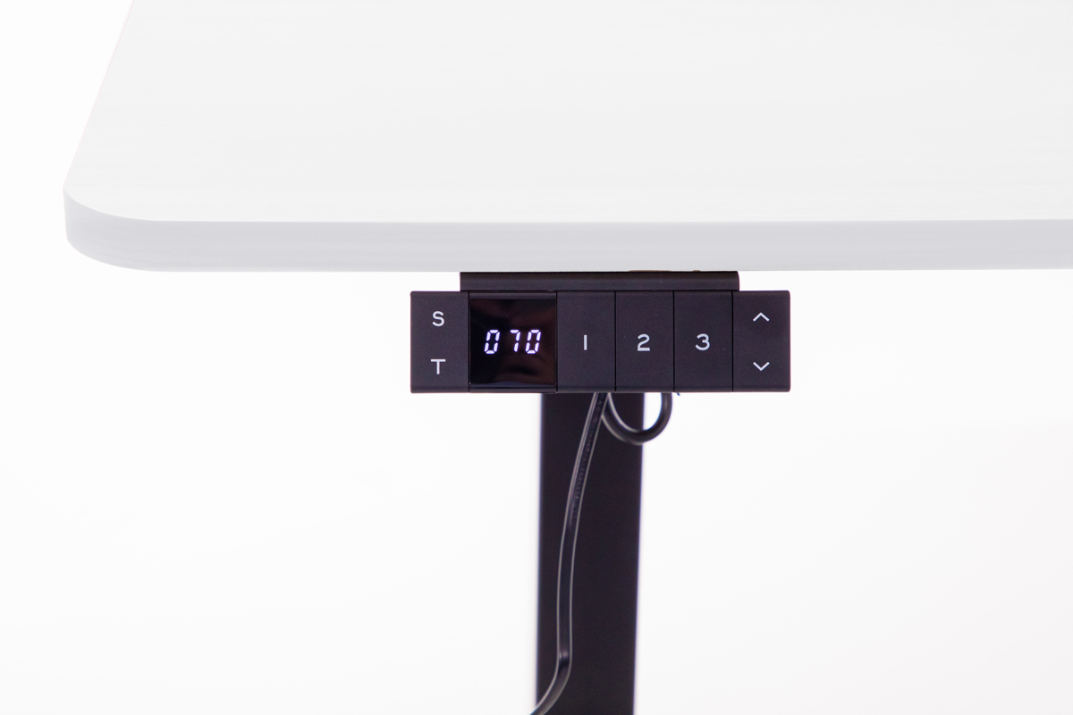 Állítható magasságú sarok íróasztal UNIZDRAV 160×110 cm, fehér – bal oldali kivitel