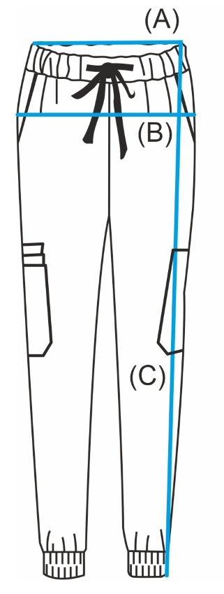 Női egészségügyi munkanadrág Unidress Comfort, kék óceán