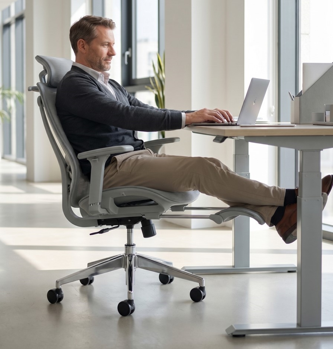 Ergonomikus irodai szék lábtartóval UNIZDRAV