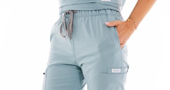 Női egészségügyi munkanadrág Unidress Comfort, kék óceán