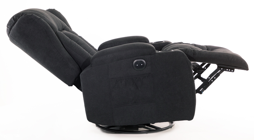 Relaxációs állítható fotel, fekete szövet