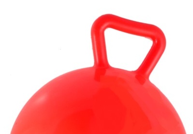 Gyerek fitnesz labda fogantyúval, piros, 45 cm