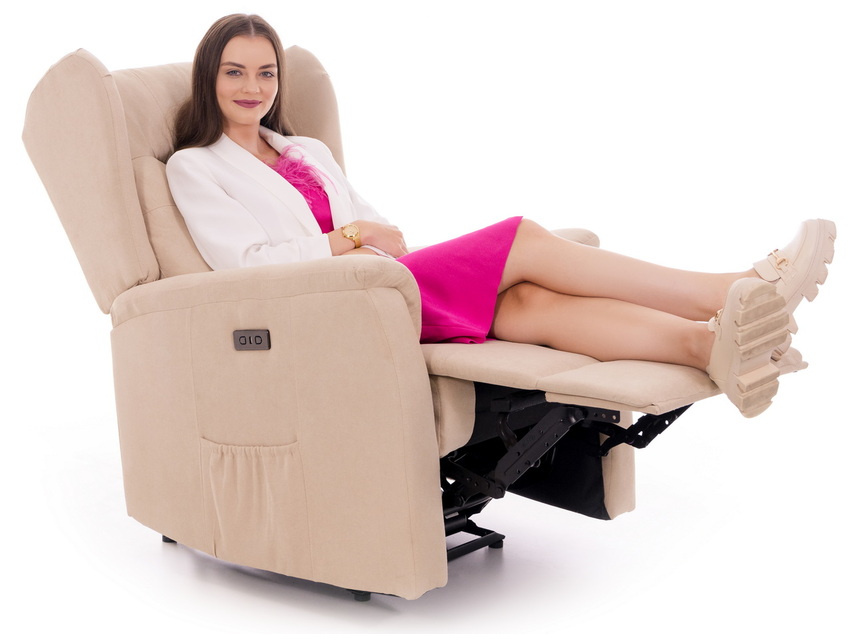 COMFORT Relaxációs állítható fotel - szövet, bézs