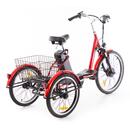 Háromkerekű elektromos kerékpár Tornádo ZTECH, piros