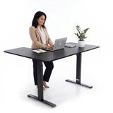 Állítható magasságú sarok íróasztal UNIZDRAV 160×110 cm, fekete – jobb oldali kivitel