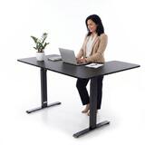 Állítható magasságú sarok íróasztal UNIZDRAV 160×110 cm, fekete – bal oldali kivitel
