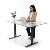 Állítható magasságú sarok íróasztal UNIZDRAV 160×110 cm, szürke – bal oldali kivitel