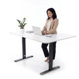 Állítható magasságú sarok íróasztal UNIZDRAV 160×110 cm, fehér – bal oldali kivitel