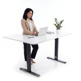 Állítható magasságú sarok íróasztal UNIZDRAV 160×110 cm, fehér – jobb oldali kivitel