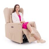 COMFORT relaxációs, dönthető füles fotel masszázs- és fűtésfunkcióval, bézs színű