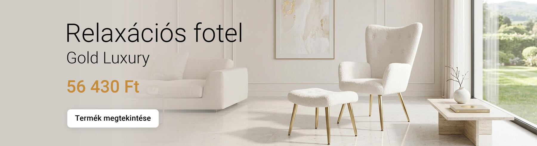 Gold Luxury relaxációs fotel lábtartóval