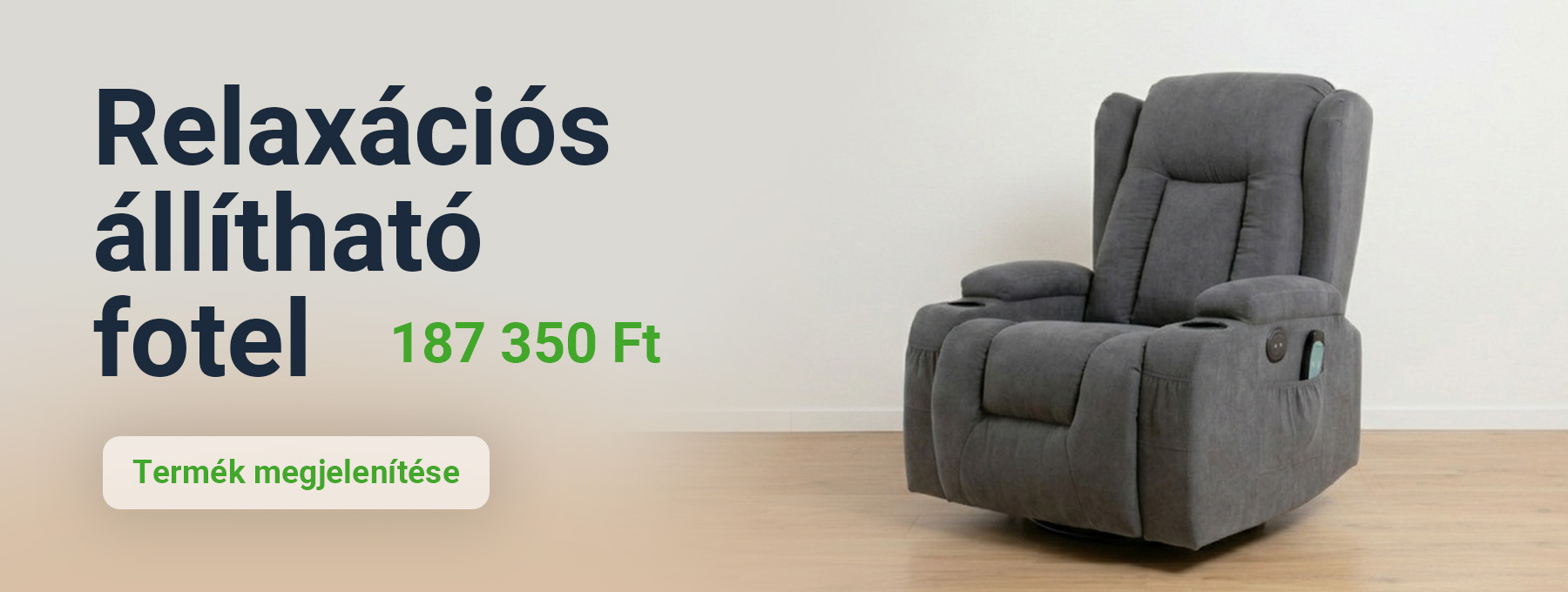 Relaxačné polohovacie kreslo, antracitová látka