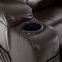 Állítható masszázsfotel billenő funkcióval, ekobőr, sötétbarna