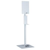 Fehér kézfertőtlenítő állvány, 130 cm, fertőtlenítő nélkül
