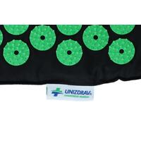 UNIZDRAV Akupresszúrás matrac párnával, fekete-zöld