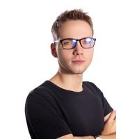 UNIZDRAV Kékfény szűrő szemüveg + szemüveg tartó tok, retró - unisex