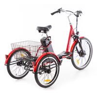 Háromkerekű elektromos kerékpár Tornádo ZTECH, piros