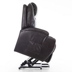 Állítható masszázsfotel billenő funkcióval, ekobőr, sötétbarna
