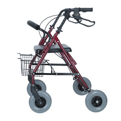 Könnyű szerkezetű rollátor UNIZDRAV, bordó