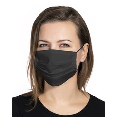 Pamut arcmaszk - gumis, fekete, 1darab