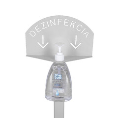 Fehér kézfertőtlenítő állvány Me Too fertőtlenítő géllel, 500 ml