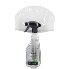 Fehér kézfertőtlenítő állvány DEZIMAX fertőtlenítővel, 500 ml