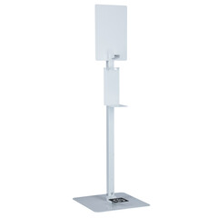 Fehér kézfertőtlenítő állvány, 130 cm, fertőtlenítő nélkül