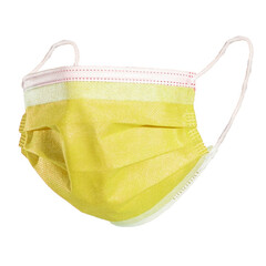 Sebészeti arcmaszk gumival, sárga - 50db