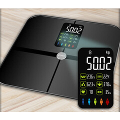 SMART okosmérleg testösszetétel elemzővel + LED kijelző, bluetooth és mobil applikáció