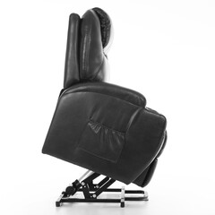 Elektromos betegállító és betegfektető fotel, fekete műbőr