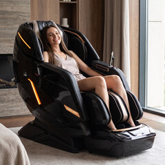 LUX 4D MASSAGER elektromos masszázsfotel, fekete-arany