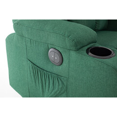 Relaxációs állítható fotel, smaragdzöld szövet