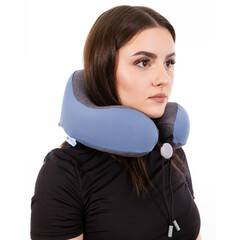 Ergonomikus utazó nyakpárna - memóriahabból, kék