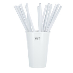 Papír szívószál, 8mm, 100 db, külön csomagolva