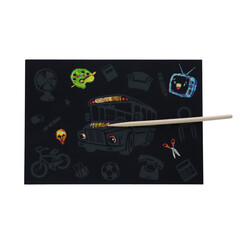 Kreatív készlet Lekaparható kifestőkönyv motívumokkal, 30 db