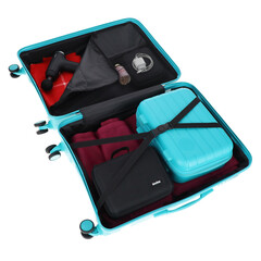 Utazóbőrönd, türkiz színben