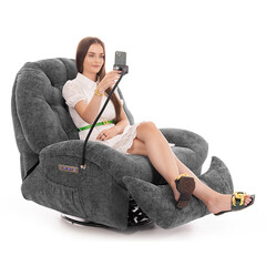 Stílusos relaxációs állítható fotel TRENDY, antracit