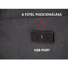 COMFORT relaxációs, dönthető fotel masszázs- és fűtésfunkcióval, antracit színű