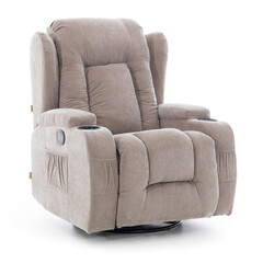 Relaxációs állítható fotel, sötétbézs szövet