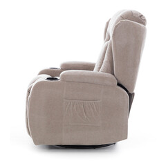 Relaxációs állítható fotel, sötétbézs szövet