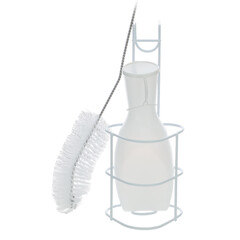 Vizelet palack tartóval és kefével