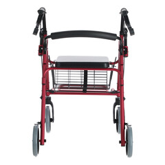 Könnyű szerkezetű rollátor UNIZDRAV Light lábtartóval, bordó